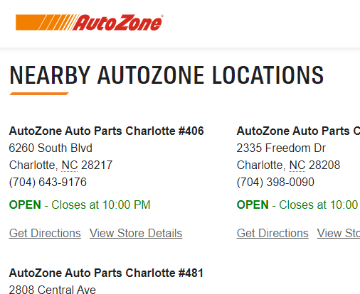 AutoZone Auto Parts reviews
