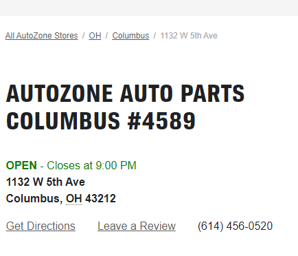 AutoZone Auto Parts reviews