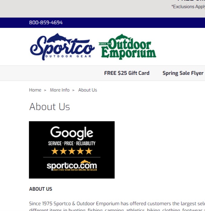 Sportco & Outdoor Emporium Gift Card