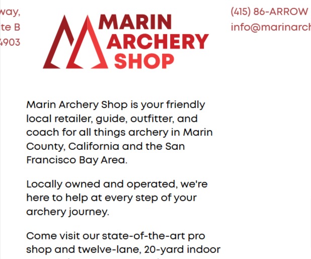 Marin Archery Shop reviews