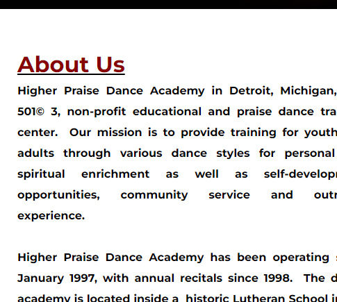 Higher Praise Dance Academy reviews