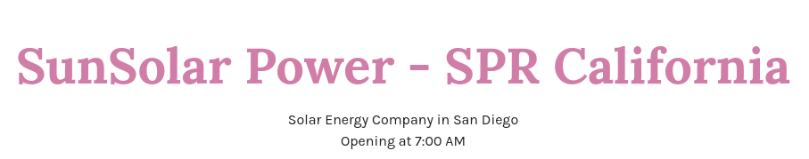 SunSolar Power - SPR California reviews