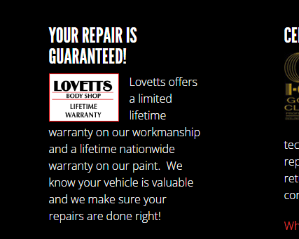 Lovetts Body Shop reviews