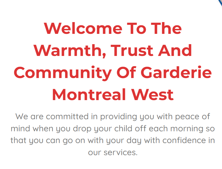 Garderie Montreal Ouest reviews