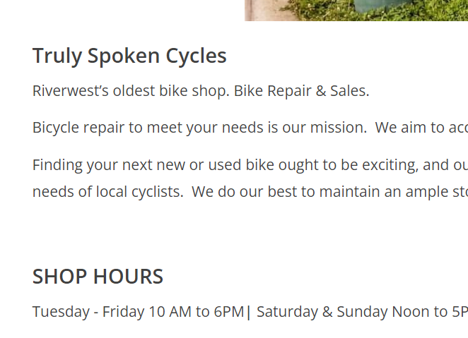 Truly Spoken Cycles reviews