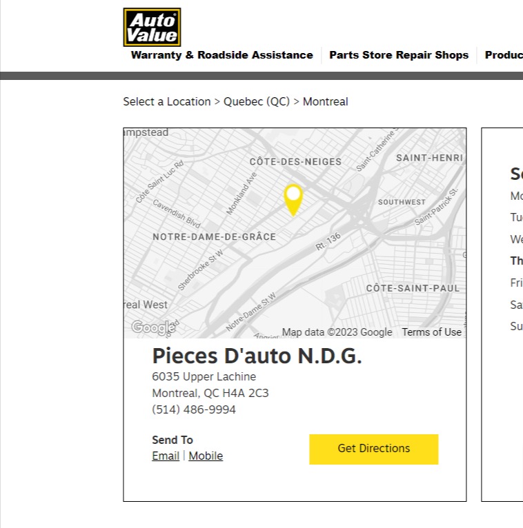 Pieces d'auto NDG Inc. reviews