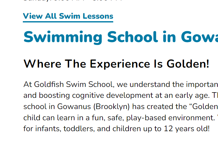 Goldfish Swim School - Gowanus (Brooklyn) reviews