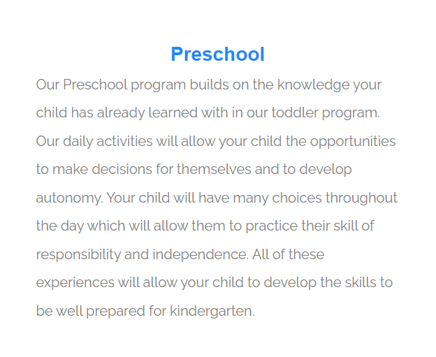 Star America Preschool reviews