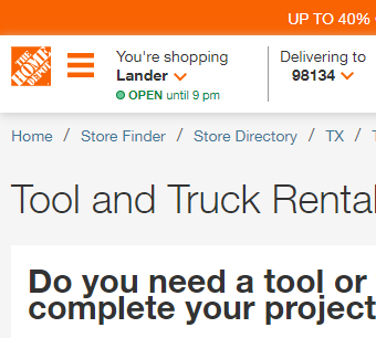 Tool & Truck Rental Center at The Home Depot reviews