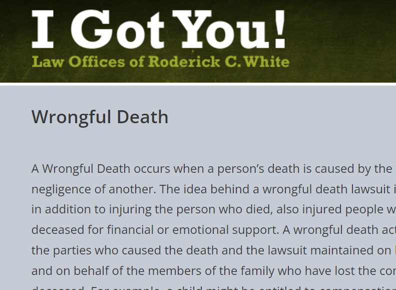 The Law Offices of Roderick C. White reviews