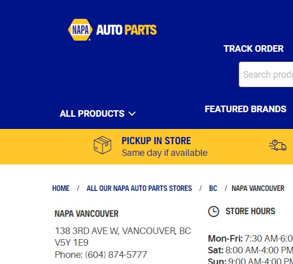 NAPA Auto Parts - NAPA - Vancouver reviews