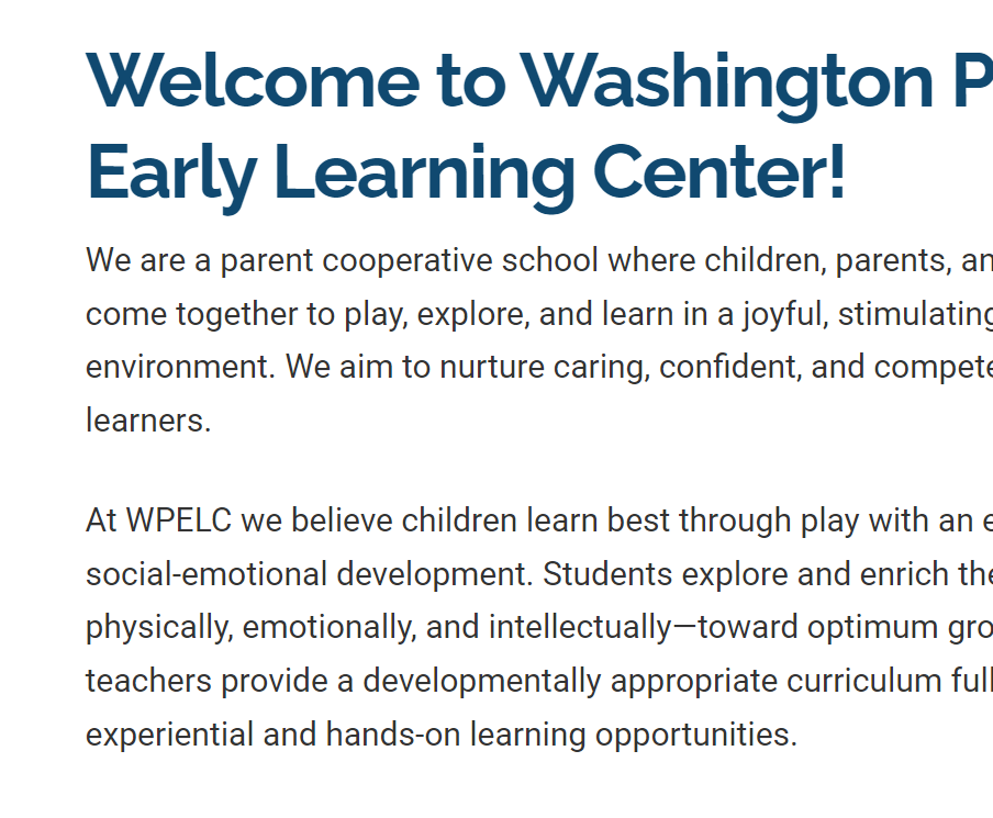 Washington Park Early Learning Center reviews
