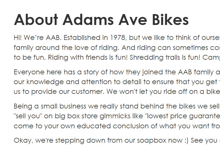 Adams Avenue Bicycles reviews