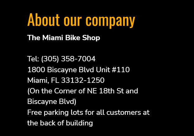 The Miami Bike Shop reviews