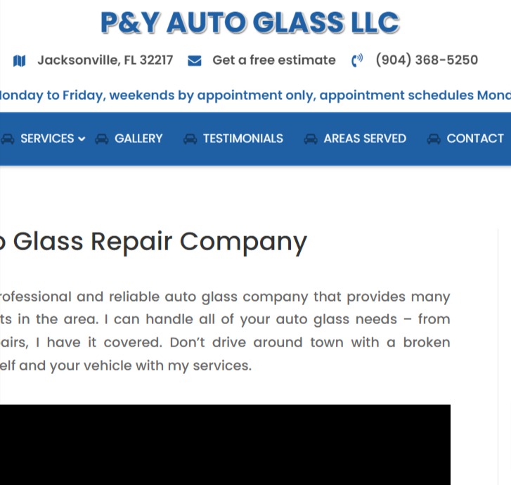P&Y Auto Glass LLC - Mobile Auto Glass Repair Service, Auto Glass Crack & Chip Repair reviews