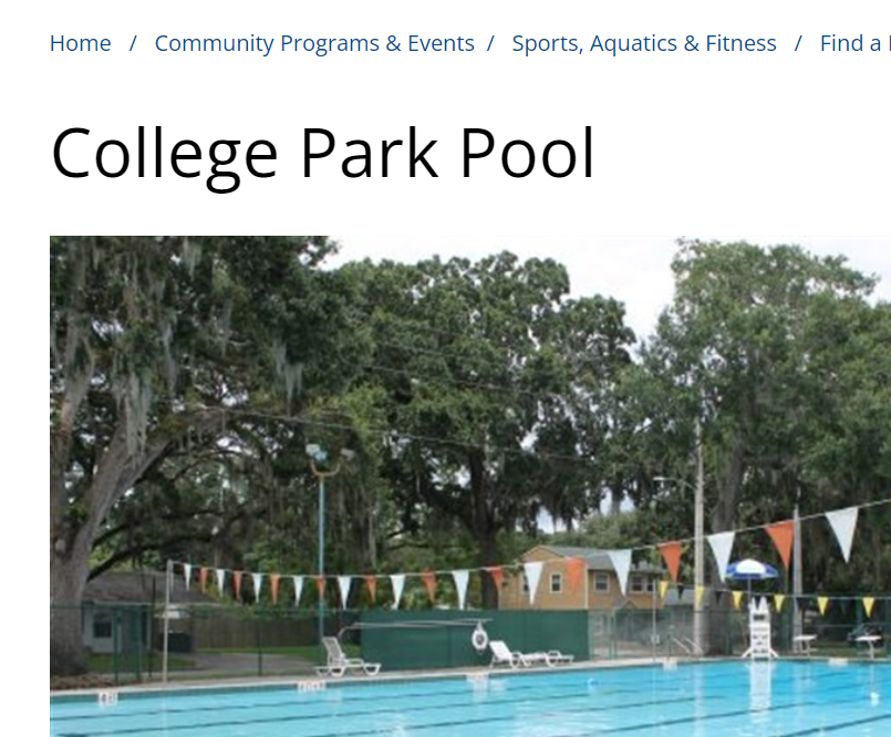 College Park Pool reviews