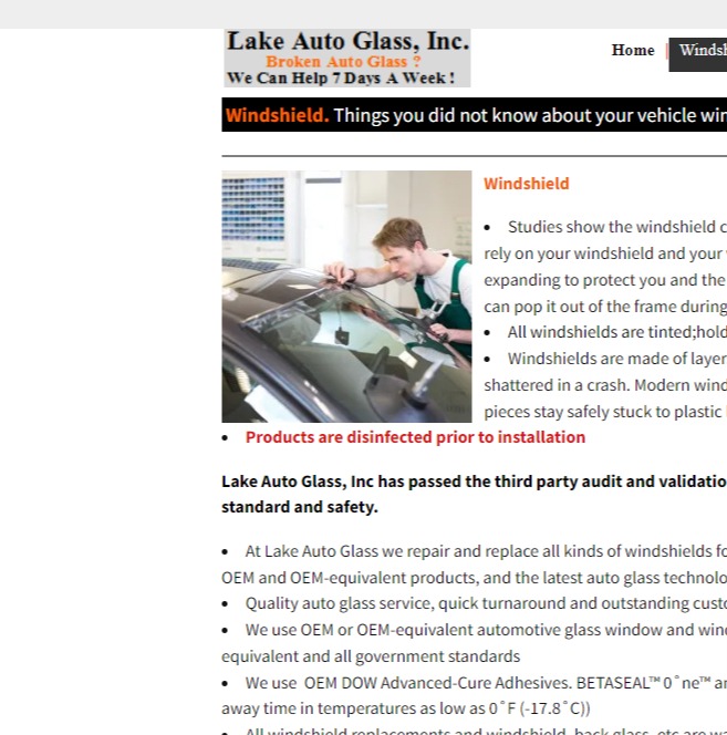 Lake Auto Glass, Inc reviews
