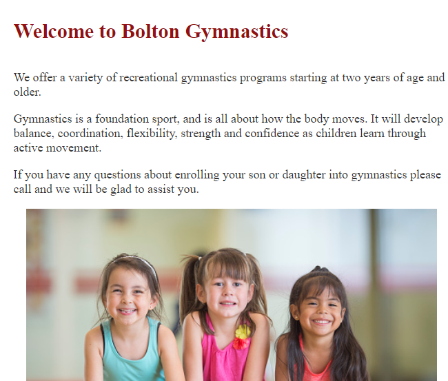 Bolton Gymnastics Club reviews