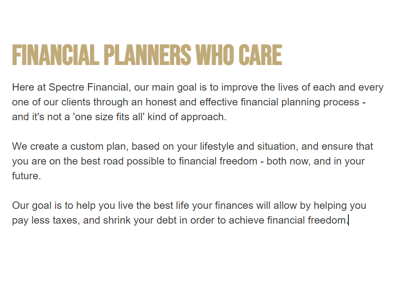 Spectre Financial reviews