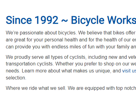 Bicycle Works reviews