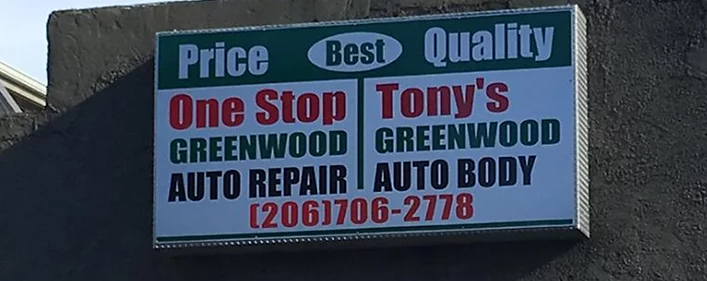 One Stop Greenwood Auto Repair and Tony's Greenwood Auto Body reviews