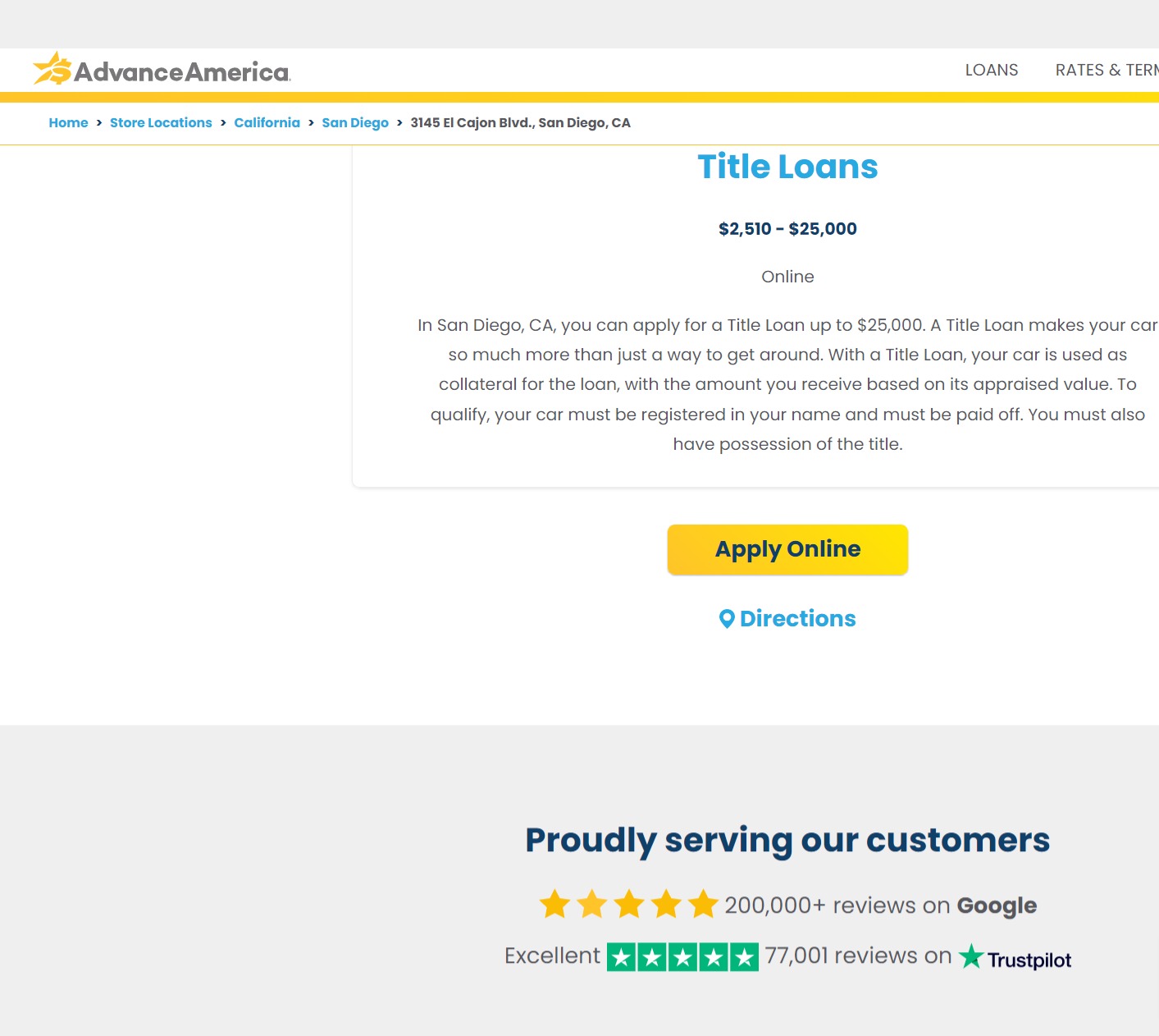 Advance America reviews