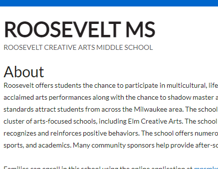 Roosevelt Middle School of the Arts reviews