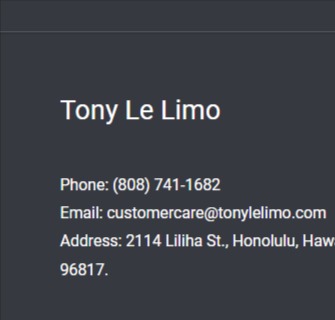 Tony Le Limo reviews