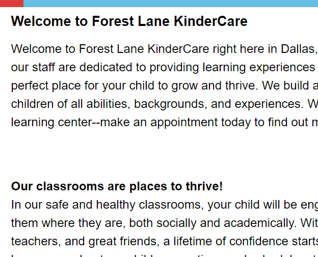 Forest Lane KinderCare reviews