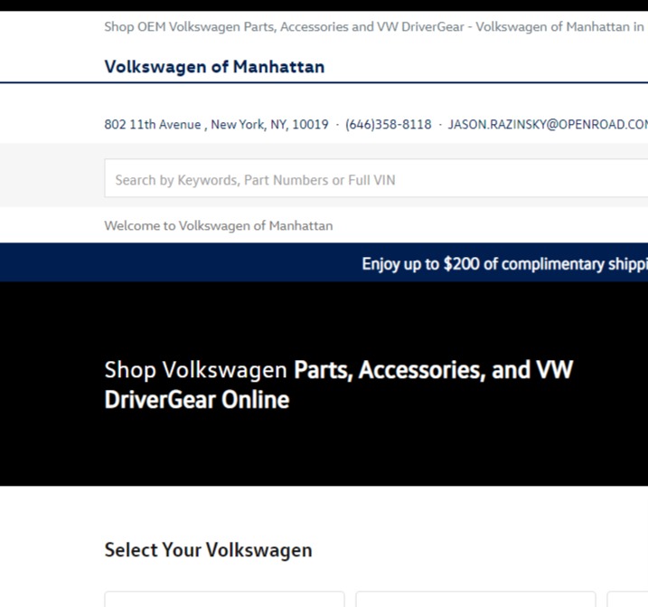 Open Road Volkswagen of Manhattan Parts Department reviews