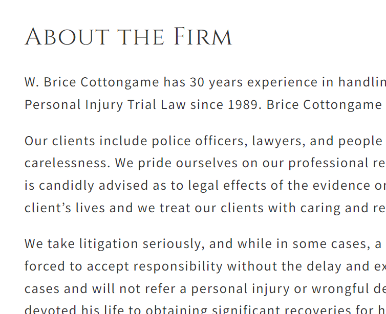 W Brice Cottongame & Associates, P.C. reviews