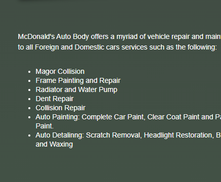 McDonald's Auto Body reviews