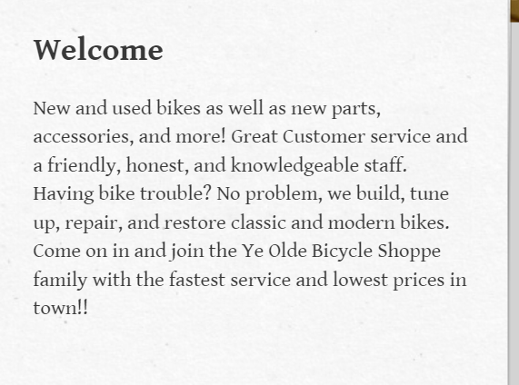 Ye Olde Bicycle Shoppe reviews
