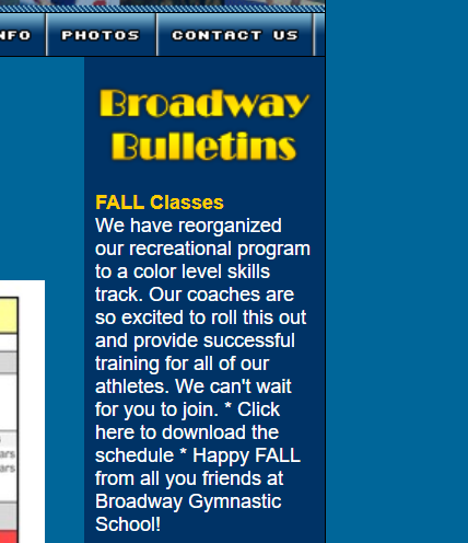 Broadway Gymnastic School reviews