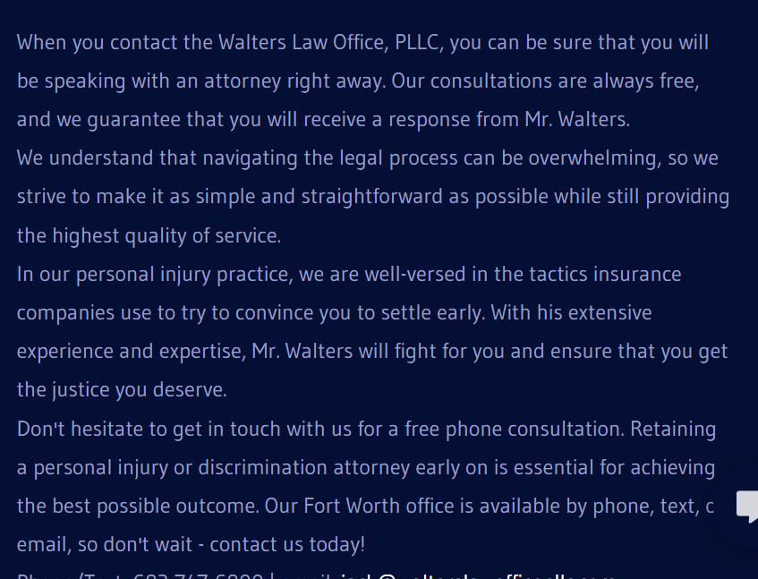 Walters Law Office, PLLC reviews
