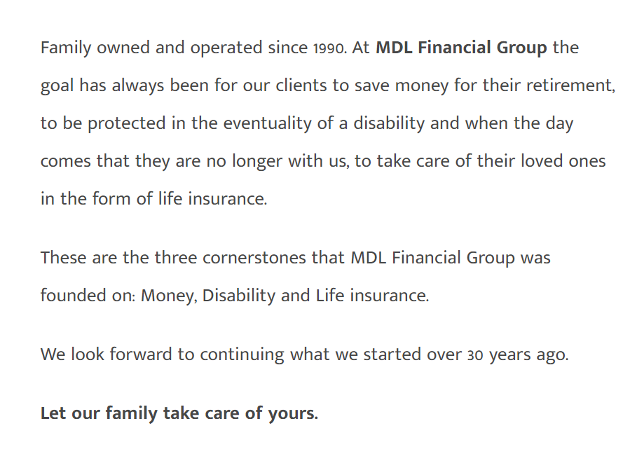 MDL Financial Group reviews