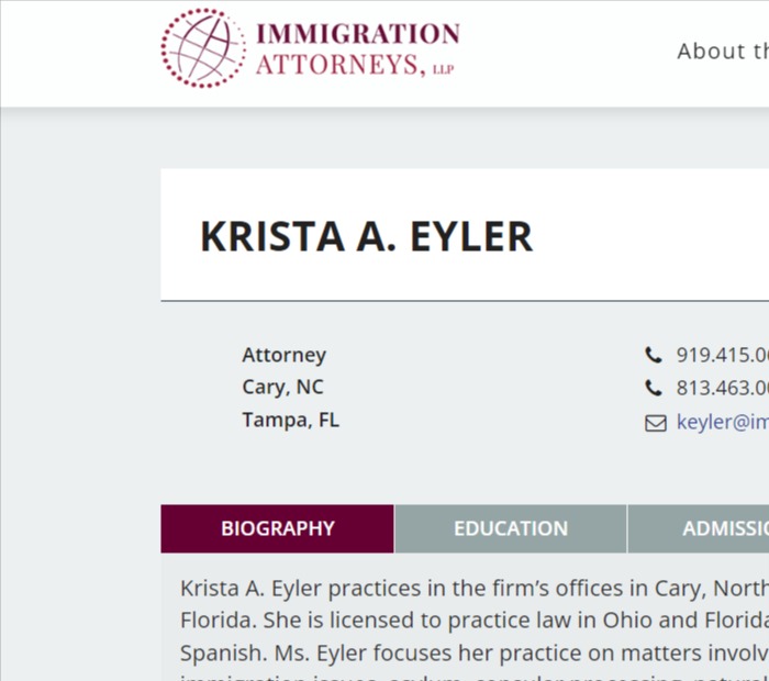 Krista A Eyler - Immigration Attorneys, LLP reviews