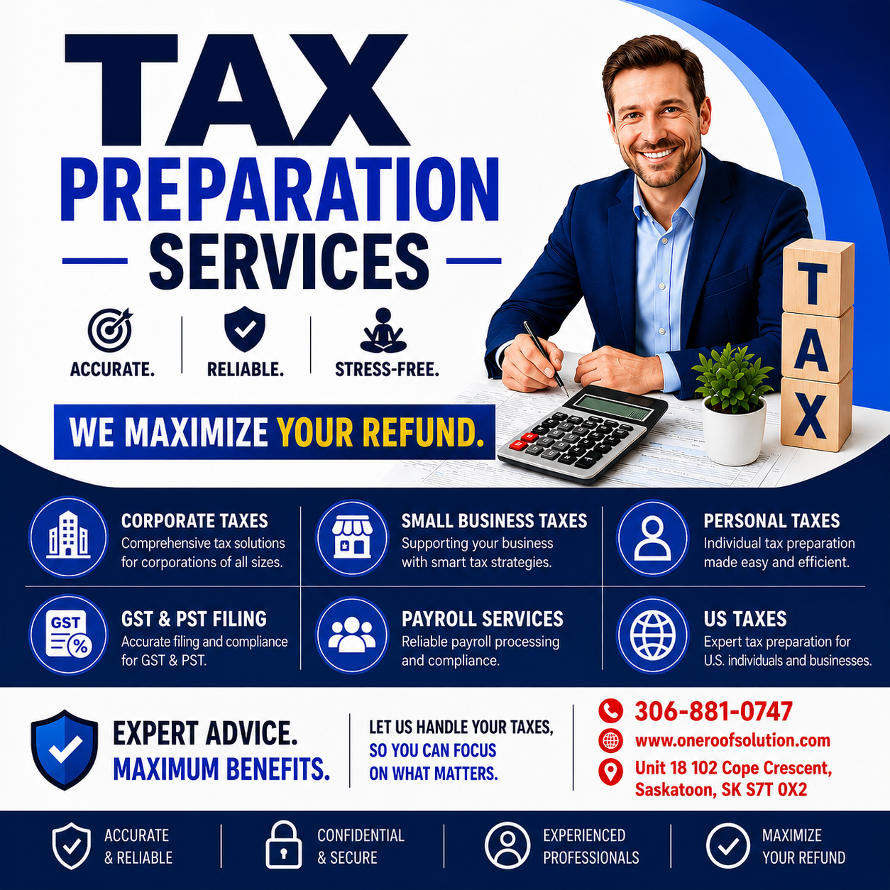 ONE ROOF SOLUTION Income Tax Preparation and Notary Public Services Saskatoon SK photo