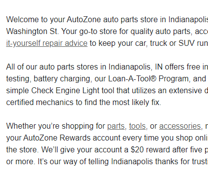 AutoZone Auto Parts reviews