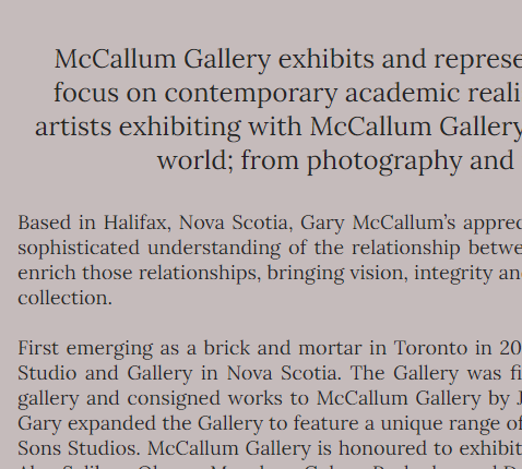 McCallum Gallery reviews