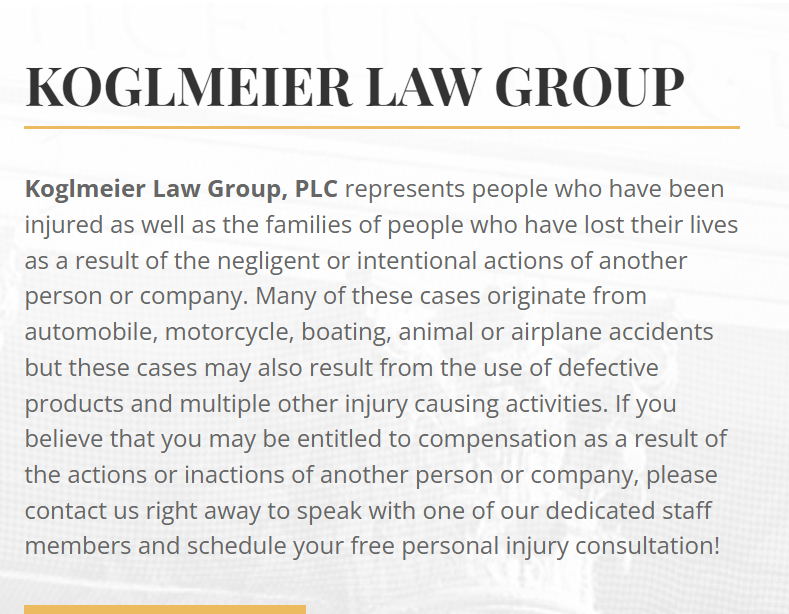 Koglmeier Law Group PLC reviews