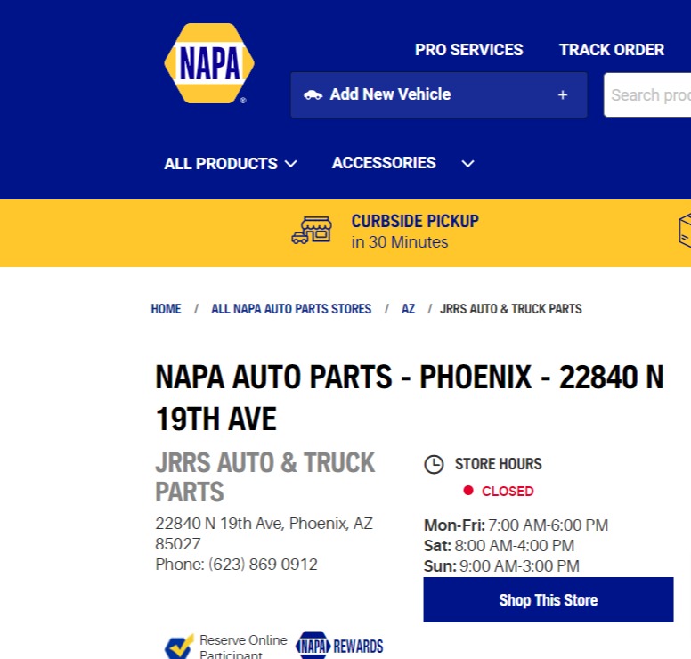 NAPA Auto Parts - JRRS Auto & Truck Parts reviews