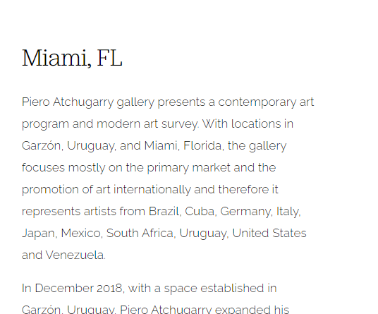 Piero Atchugarry Gallery reviews