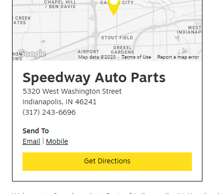Speedway Auto Parts reviews