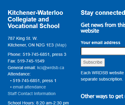 Kitchener Waterloo Collegiate and Vocational School reviews