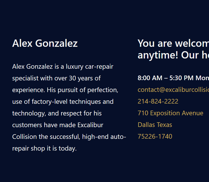 Excalibur Collision Center reviews