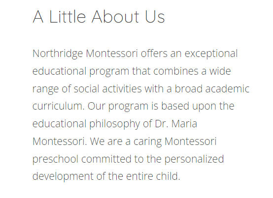 Northridge Montessori School reviews