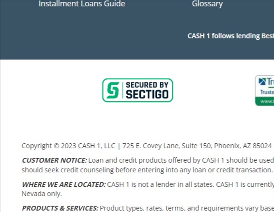 CASH 1 Loans reviews