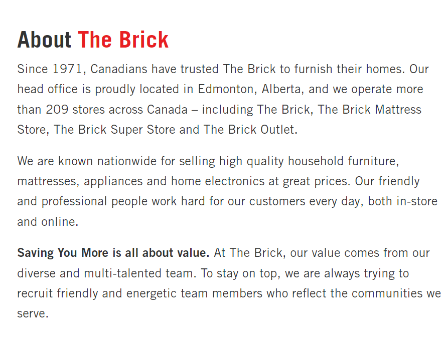 The Brick reviews
