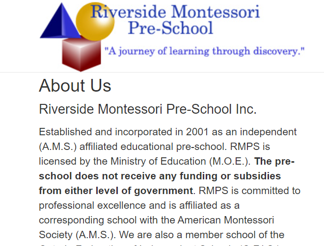 Riverside Montessori Pre-School reviews